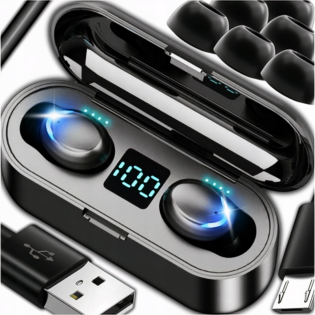 SŁUCHAWKI BEZPRZEWODOWE BLUETOOTH 5.1 POWERBANK SPORTOWE DOUSZNE MIKROFON Rodzaj słuchawek douszne